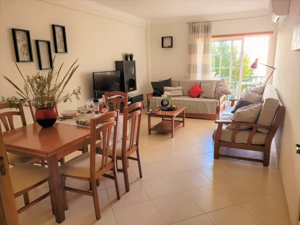Woonkamer met airco koud/warm, smart TV, satelliet TV en wifi  (25m2)